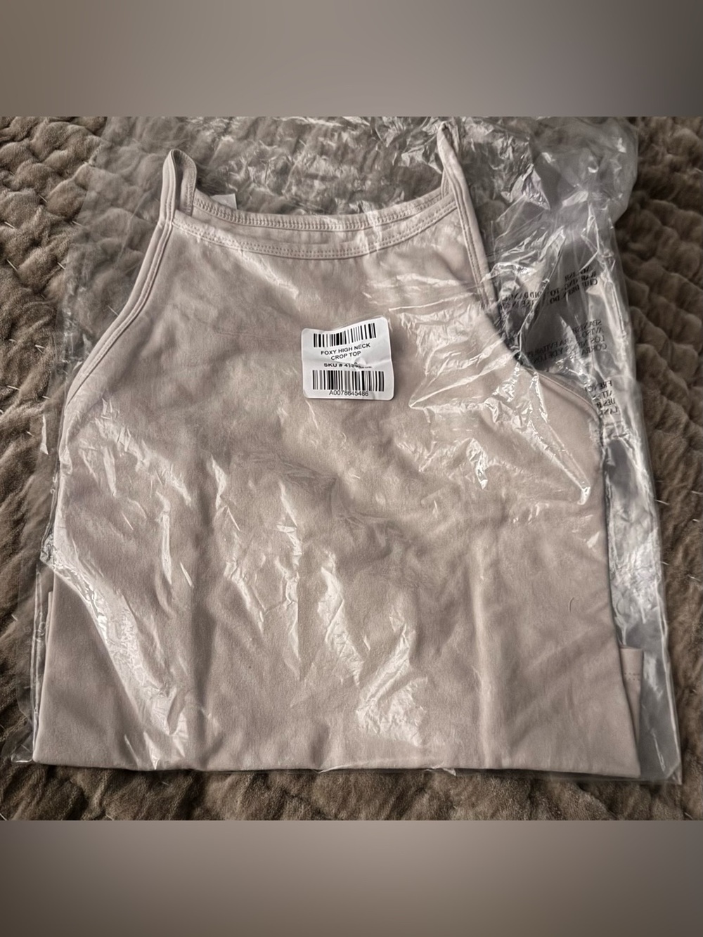Torrid Chateau Gray Beige Tan Foxy High Neck Crop Top Cami Non-Adjustable Straps - Picture 4 of 9